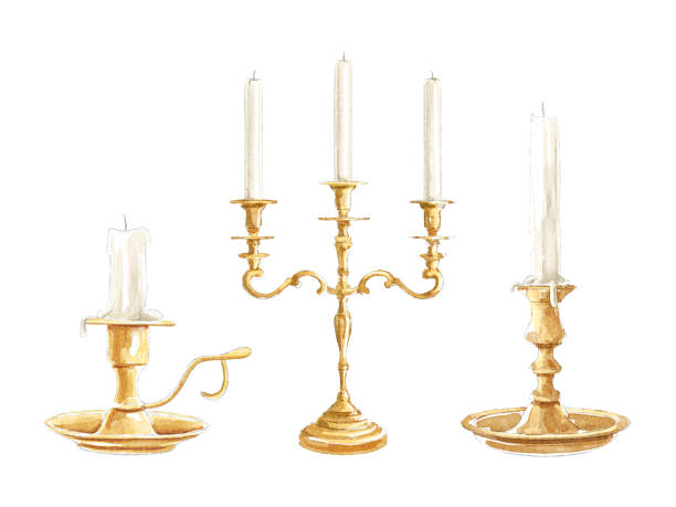 190+ Drawing Of The Victorian Candle Holders Stock Illustrations
