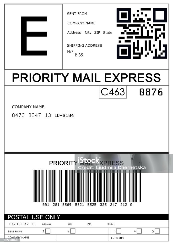 Pars Label Example Label With Data And Barcode Illustration Parcel Delivery Stock ...