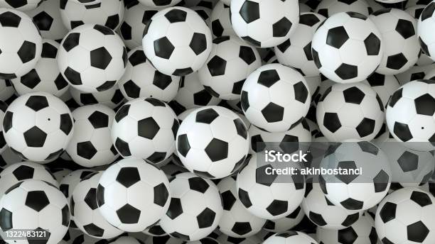 Soccer Ball Background Stock Photo - Download Image Now - Soccer Ball, Stack, Backgrounds