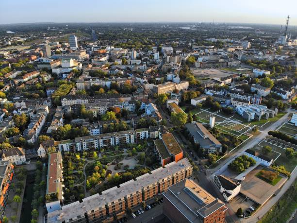 istock Duisburg city aerial view 1322486617