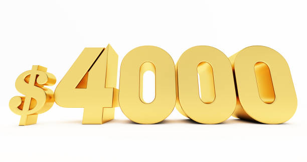 istock golden $4000 Dollar isolated on white background 1322487172