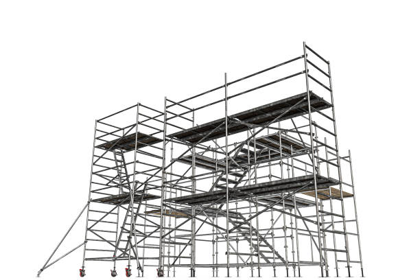 白い背景に分離された足場 - scaffolding ストックフォトと画像