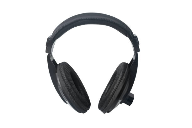 istock Black, modern wireless headphones on a white isolated background 1322490200