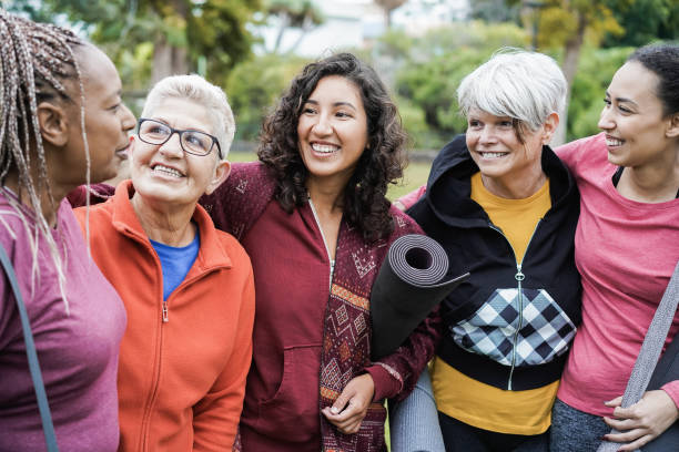 istock Happy multi generational women having fun together after sport workout outdoors - Main focus on center girl face 1322490520