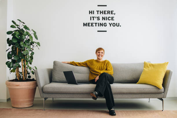 istock Businesswoman sitting in lobby 1322493428