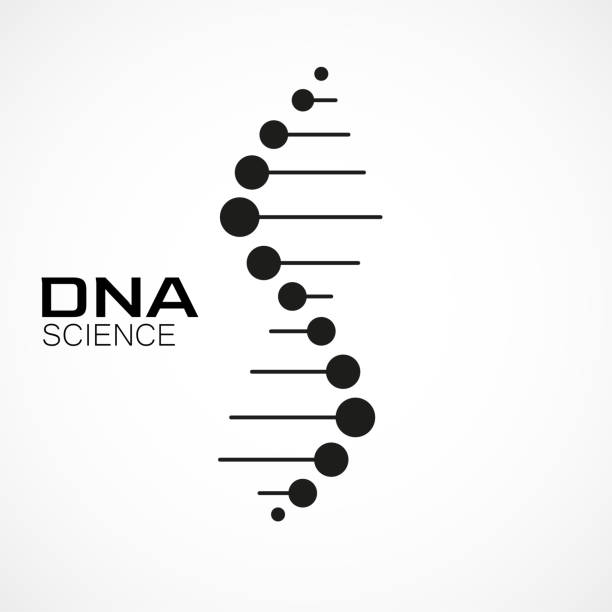 dnaロゴデザイン。科学と医学のためのベクトルテンプレート - dna helix helix model evolution点のイラスト素材／クリップアート素材／マンガ素材／アイコン素材