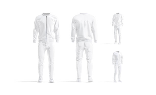 istock Blank white sport tracksuit mock up, different views 1322505303