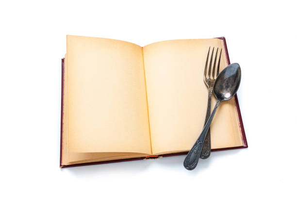 istock Open vintage book isolated on white. Copy space. 1322508634