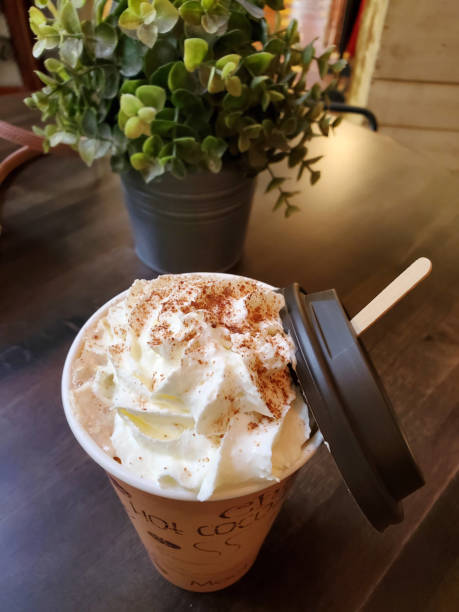 Frothy hot drink stock photo