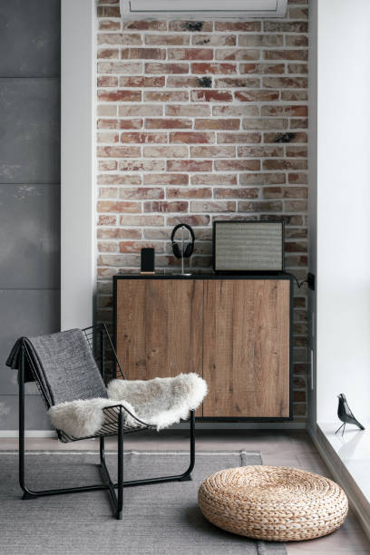 istock Cozy room with relax zone and audio equipment 1322511740