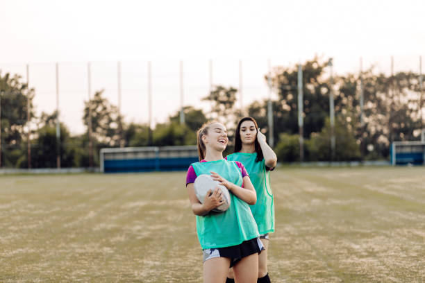istock Girls training rugby for their school team 1322512687