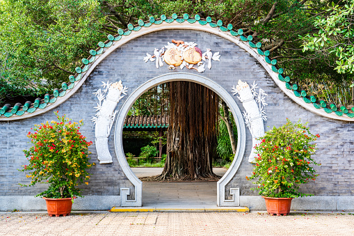 Classical Chinese garden in Lingnan Garden of Lai Chi Kok, Hong Kong
