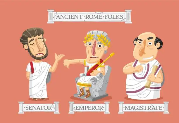 Vector illustration of Ancient Rome characters set