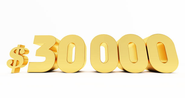 istock golden $30000 Dollar isolated on white background 1322515627