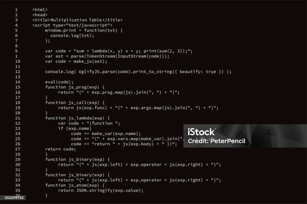 Program Code Software Digital Abstract Code Javascript Text Vector ...