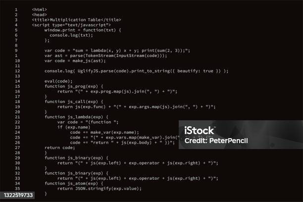 Program Code Software Digital Abstract Code Javascript Text Vector ...