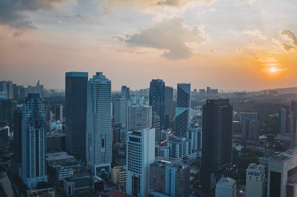 Kuala lumpur cityscape at sunset