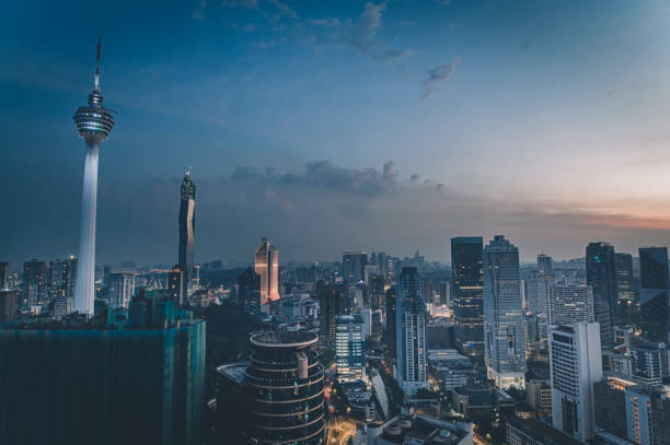 Kuala lumpur cityscape at blue hour