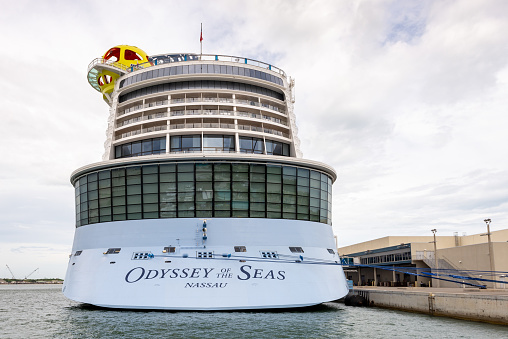 Cape Canaveral, Florida, USA - June 4, 2021: The Royal Caribbean cruise ship Odyssey of The Seas\