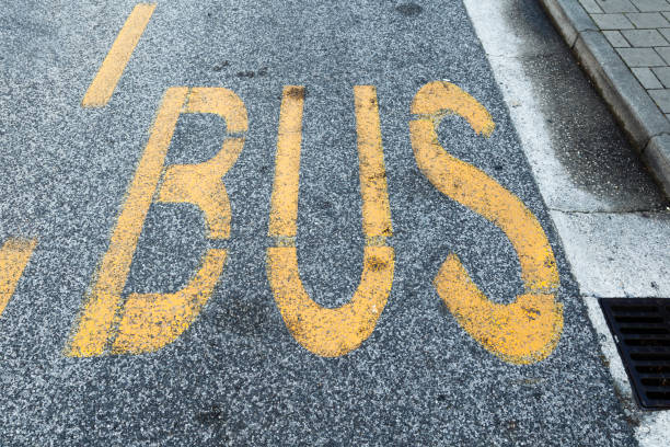 istock Bus sign at the bus stop 1322530676
