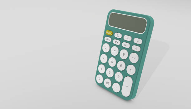 istock 3d rendering of a calculator on a white background. 3d illustration. 1322535346