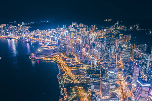 istock Aerial view Hong Kong Night 1322537132