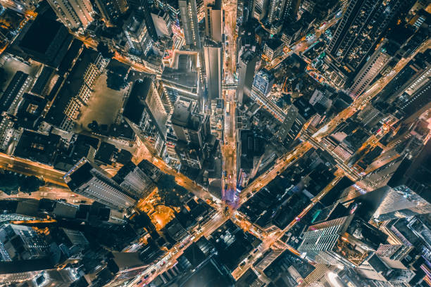 istock Aerial view Hong Kong Night 1322537193