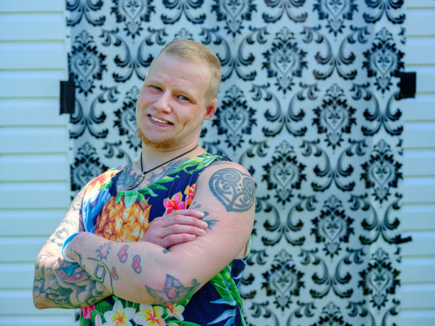 istock Portrait of Transgender man against backdrop 1322537218