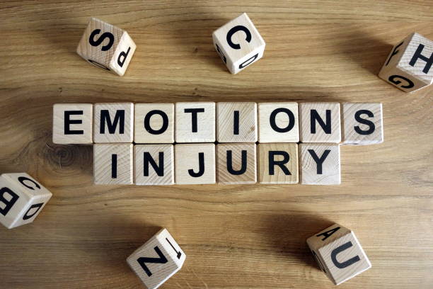 istock Text emotions injury from wooden blocks 1322538662