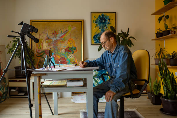 istock Artist recording video 1322539643
