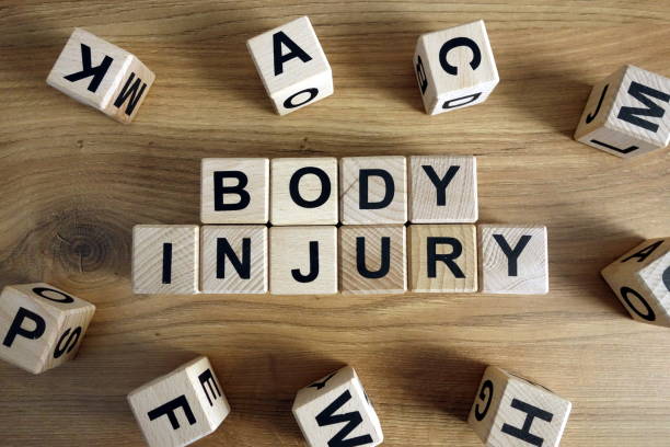 istock Text body injury from wooden blocks 1322540105