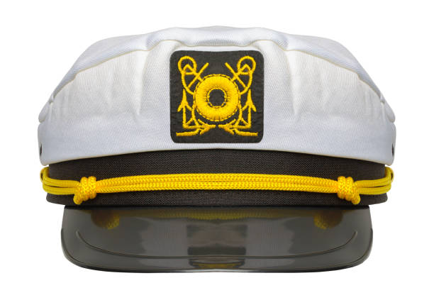 Captain Sailor Hat Captain Sailor Hat Cut Out on White. sailor hat stock pictures, royalty-free photos & images