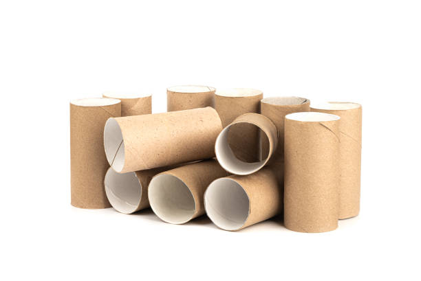 istock Cardboard rolls from toilet paper isolated on white background. 1322544695