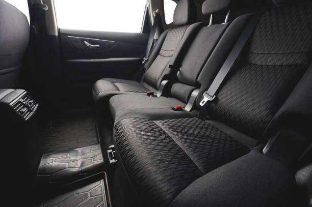 istock Clean black cloth car back seats 1322553502