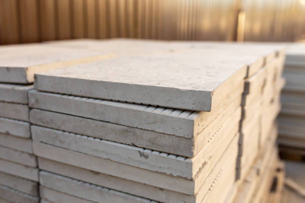 istock Pile of new paving slabs in stack. Building materials at a construction site 1322565316