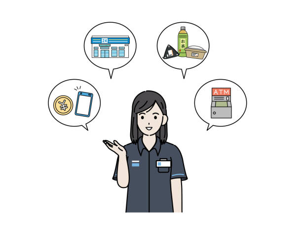 コンビニエンスストアスタッフイラスト - コンビニ点のイラスト素材/クリップアート素材/マンガ素材/アイコン素材