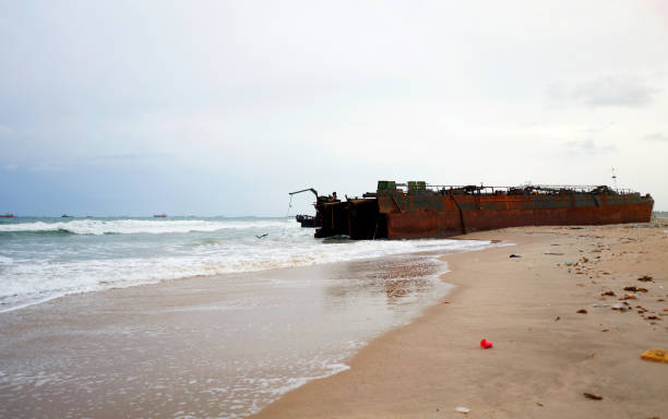istock remains of a ship on the seashore 1322568161