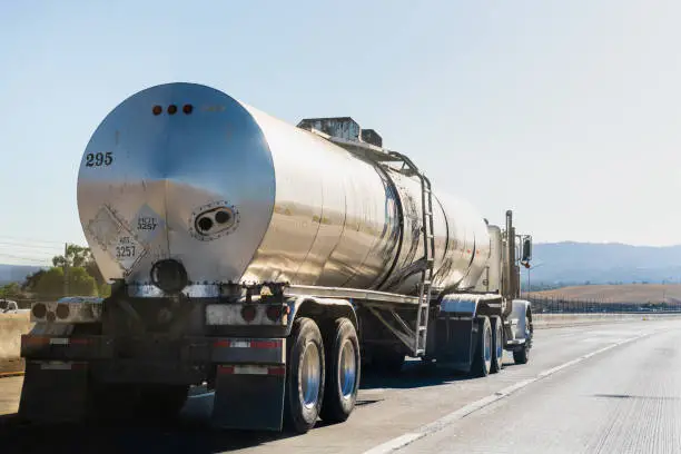 Photo of Tanker truck driving on the freeway