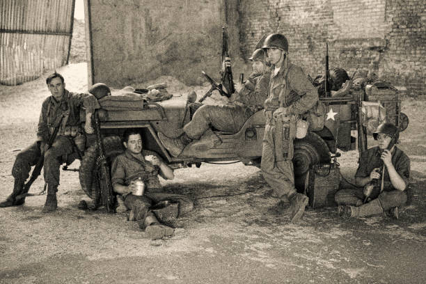 전투에서 차 세계 대전 미국 군인 - m1 뉴스 사진 이미지