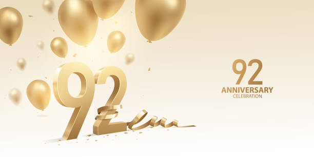 92nd Number 20+ Gold Number 92 Balloons Stock Photos, Pictures & Royalty-Free ...