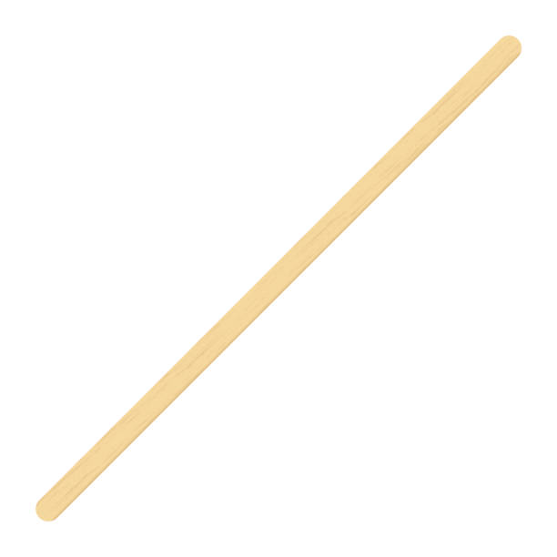 istock Wooden coffee stirrer, popsicle stick, elements for holding ice cream. Isolated realistic vector Illustration on white background 1322585898