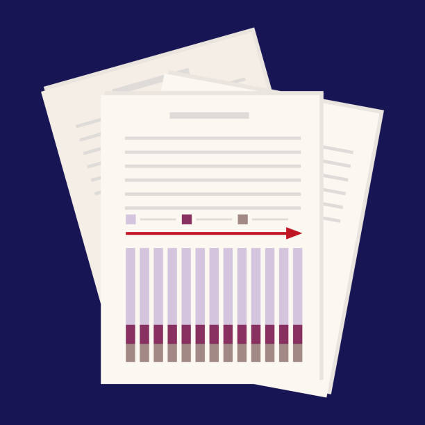 illustrations, cliparts, dessins animés et icônes de statistiques, graphique ou diagramme. dynamique du développement et performance des processus. direction de la flèche rouge. document papier d’analyse d’affaires, résultat de la croissance, page, feuille. concept de trafic de l’indicateur de rappo - spreadsheet improvement analyst graph