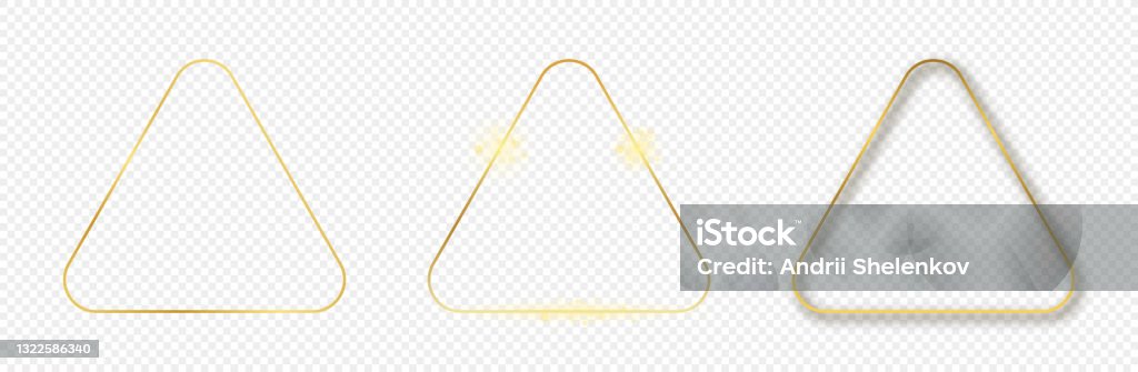 Triangular Gold Frame Gold Glowing Rounded Triangle Frame Stock Illustration - Download Image ...