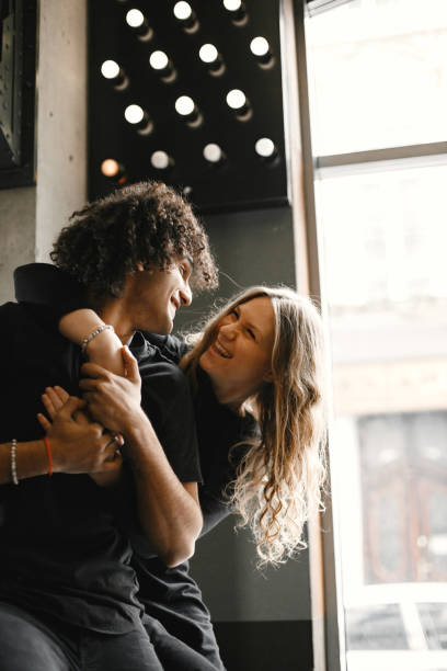 istock Mixed couple spenting time together in a cafe 1322594111