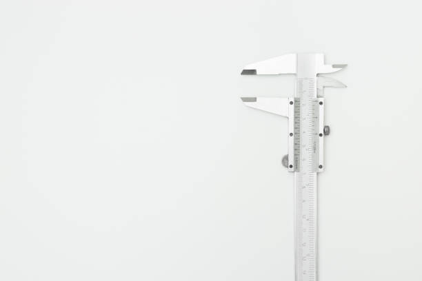 istock Top view of iron Vernier Calipers on white background and copy space 1322595796