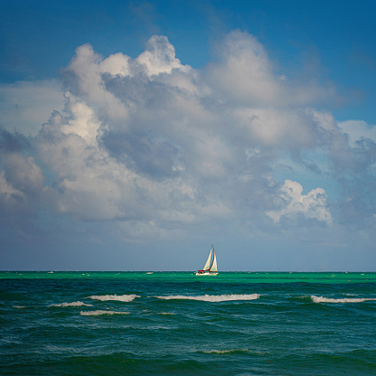 Boat sailing in Miami Beach, Florida
