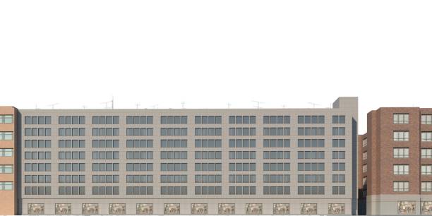 istock Cityscape 3d illustration isolated on white background 1322600231