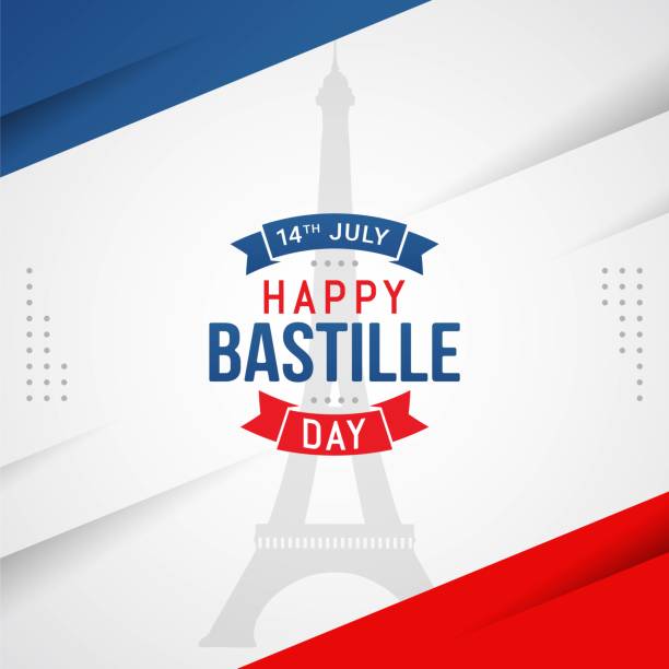 Happy bastille day banner celebration in france vector illustration Happy bastille day banner celebration in france vector illustration french flag stock illustrations