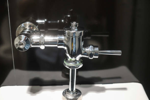 istock Close up flush toilet button for cleaning. - save water concept. 1322602071