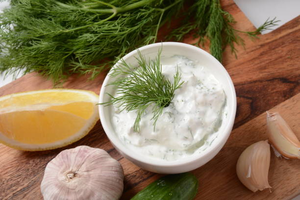 istock Traditional greek dip sauce or dressing tzatziki 1322610712